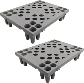 2 Pcs Plastic Pallets, Lightweight Waterproof Plastic Floor Pallet for Basement Storage, Nestable Storage Pad with Extensive Uses for Garage Kitchen Supermarket Warehouse (15.7x11.8x3.9in)