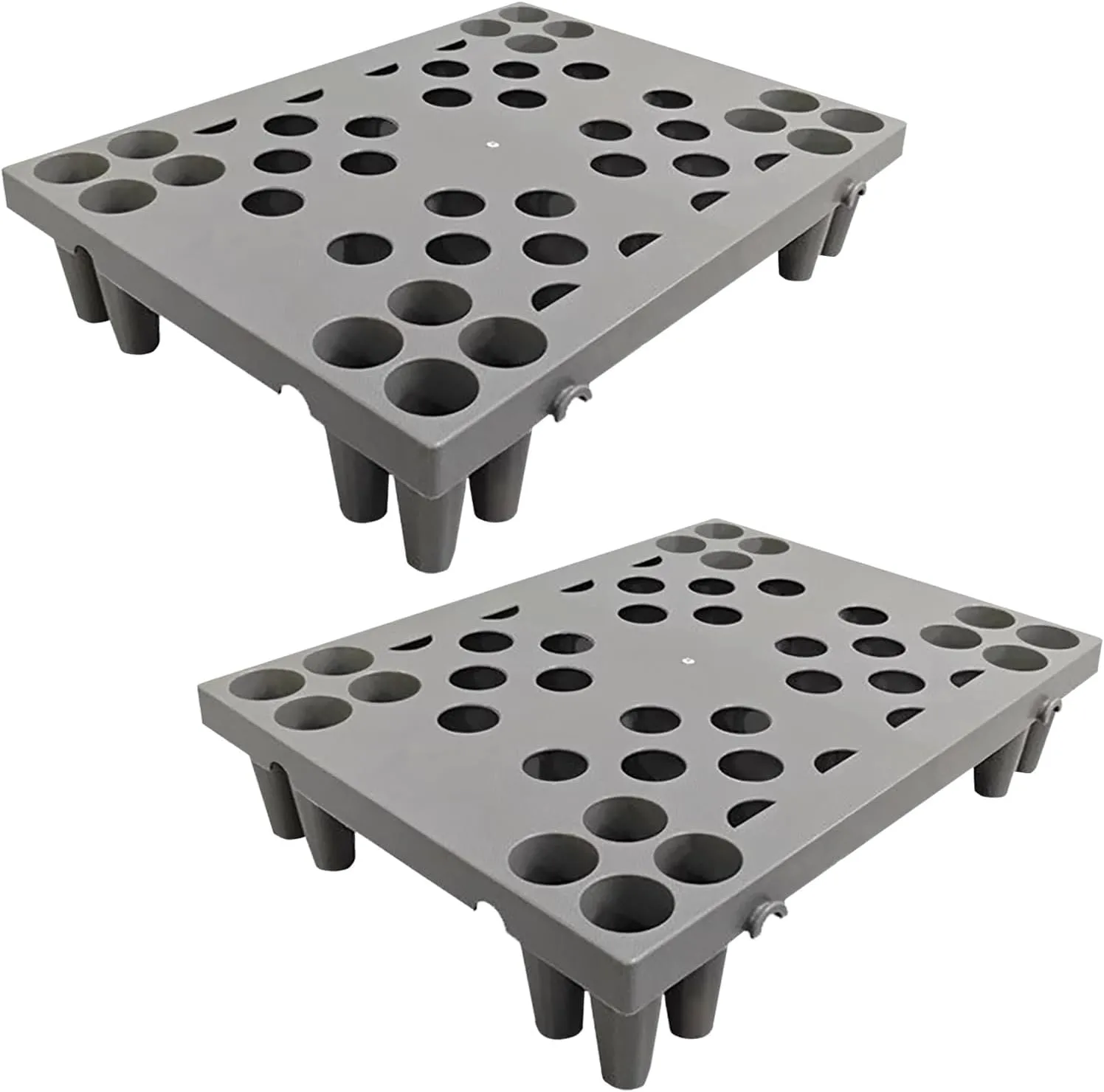 2 Pcs Plastic Pallets, Lightweight Waterproof Plastic Floor Pallet for Basement Storage, Nestable Storage Pad with Extensive Uses for Garage Kitchen Supermarket Warehouse (15.7x11.8x3.9in)