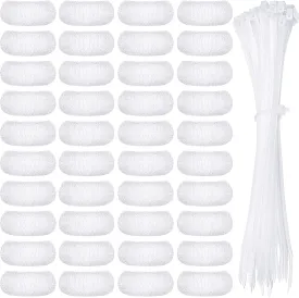 40 Pieces Nylon Lint Trap Washing Machine Lint Fabric Mesh Snare Washer Lint Catcher Washer Hose Lint Traps Washing Machine Lint Trap Lint Traps Hose Screen Filter Catcher with 40 Pieces Cable Ties