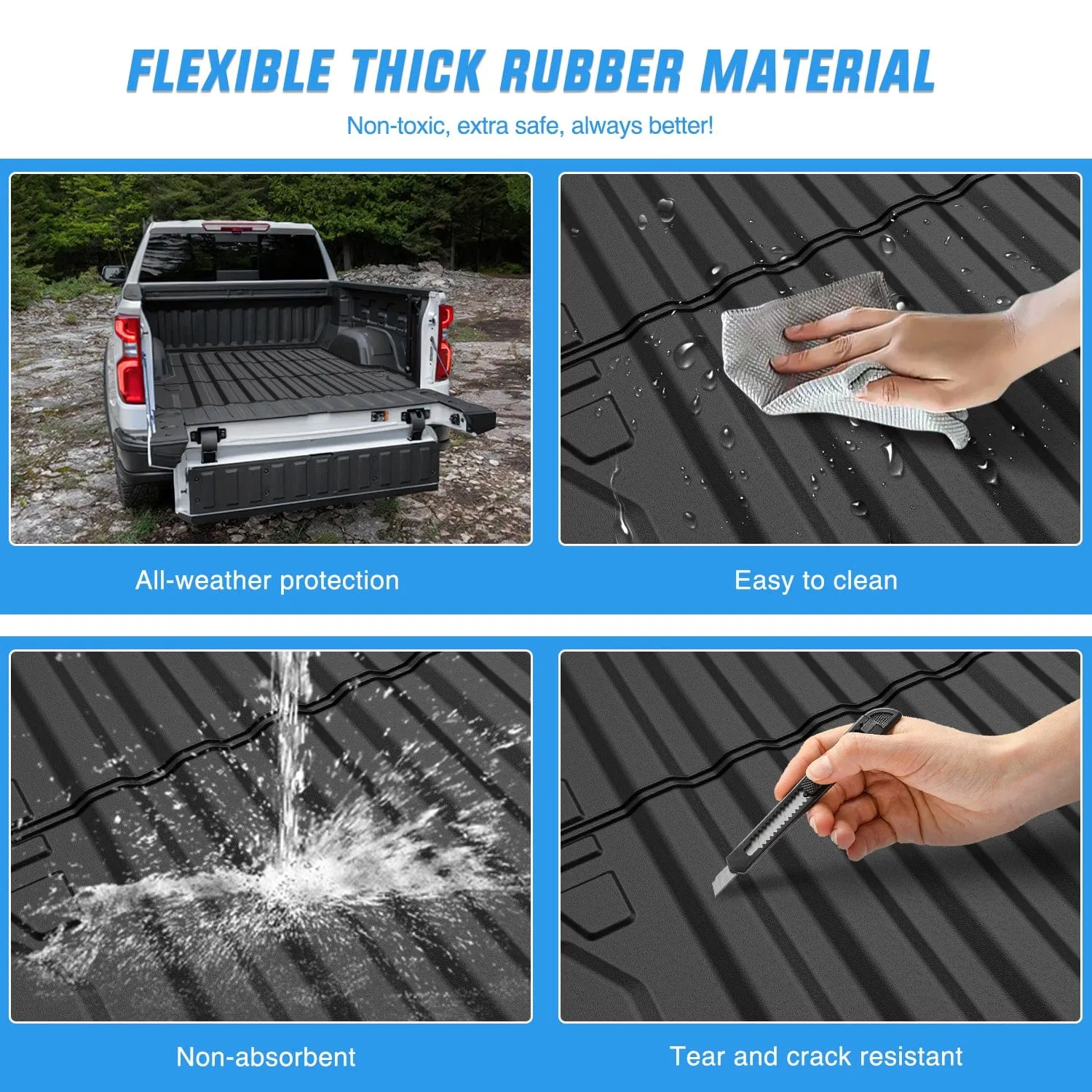 5ft Rubber Short Bed For 2023-2024 Chevy Colorado