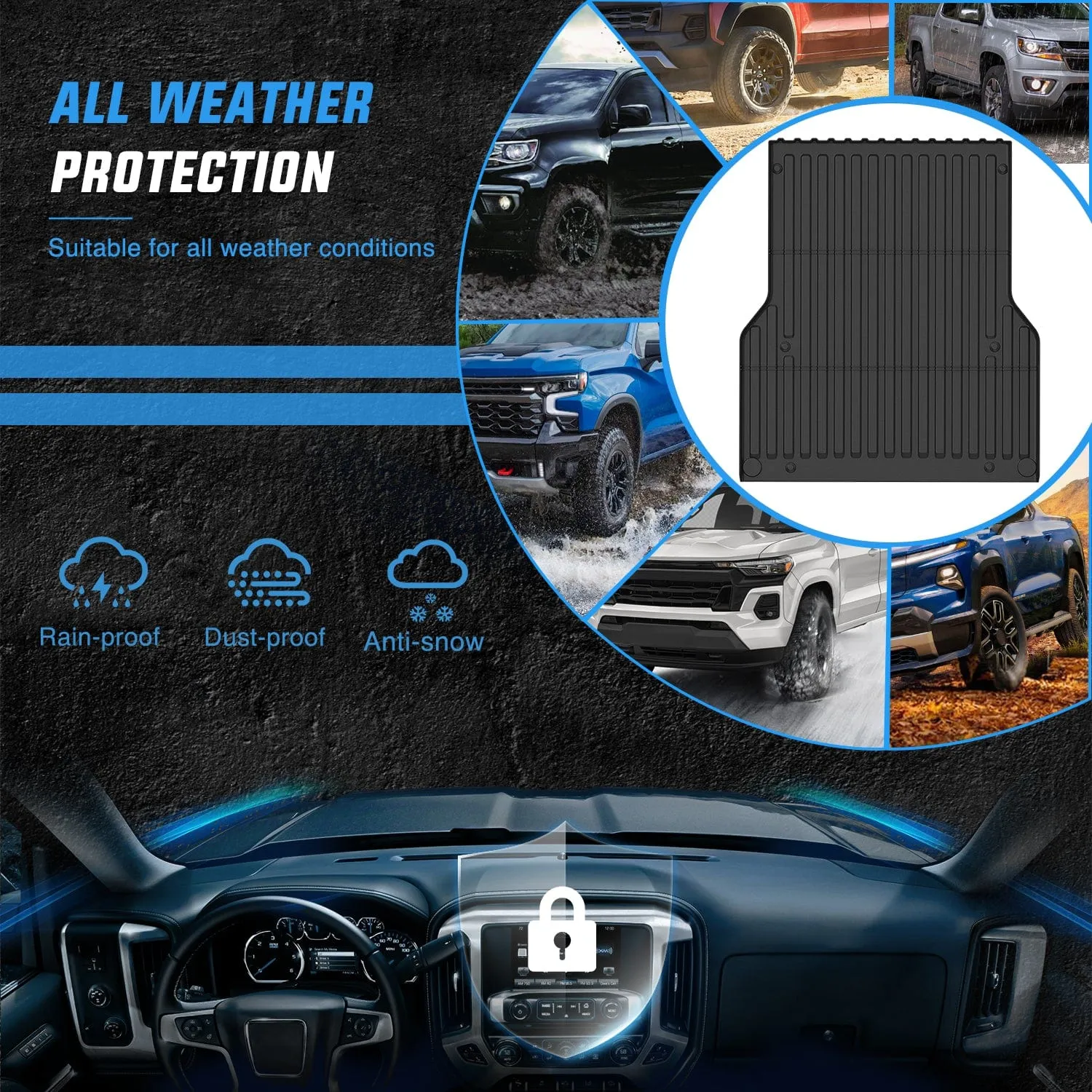 5ft Rubber Short Trunk Bed For 2005-2023 Toyota Tacoma