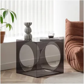 Acrylic Bedside Table Modern Minimalist Small Square Coffee Table Bed Sofa Side Table Living Room Bedroom Pet Nest