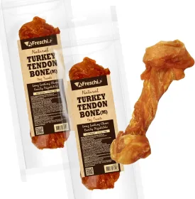 Afreschi Natural Turkey Tendon Bone (M) Pack of 2, Dog Treats for Signature Series, All Natural Human Grade Puppy Chew, Turkey Sourced from USA, Hypoallergenic, Rawhide Alternative