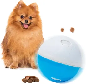 amicus - Crazy Ball Treat Dispenser - Pets Treat Ball - Interactive Treat Dispensing PetsToy - Pets Enrichment Toys - Pets Toys to Keep Them Busy - Slow Feeder - 300g/10.5 oz - White/Blue