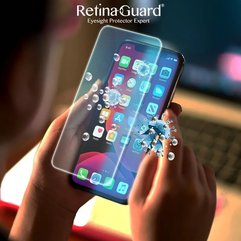Antibacterial & Anti-Blue light Tempered Glass Screen Protector - iPhone 14 Plus / 13 Pro Max