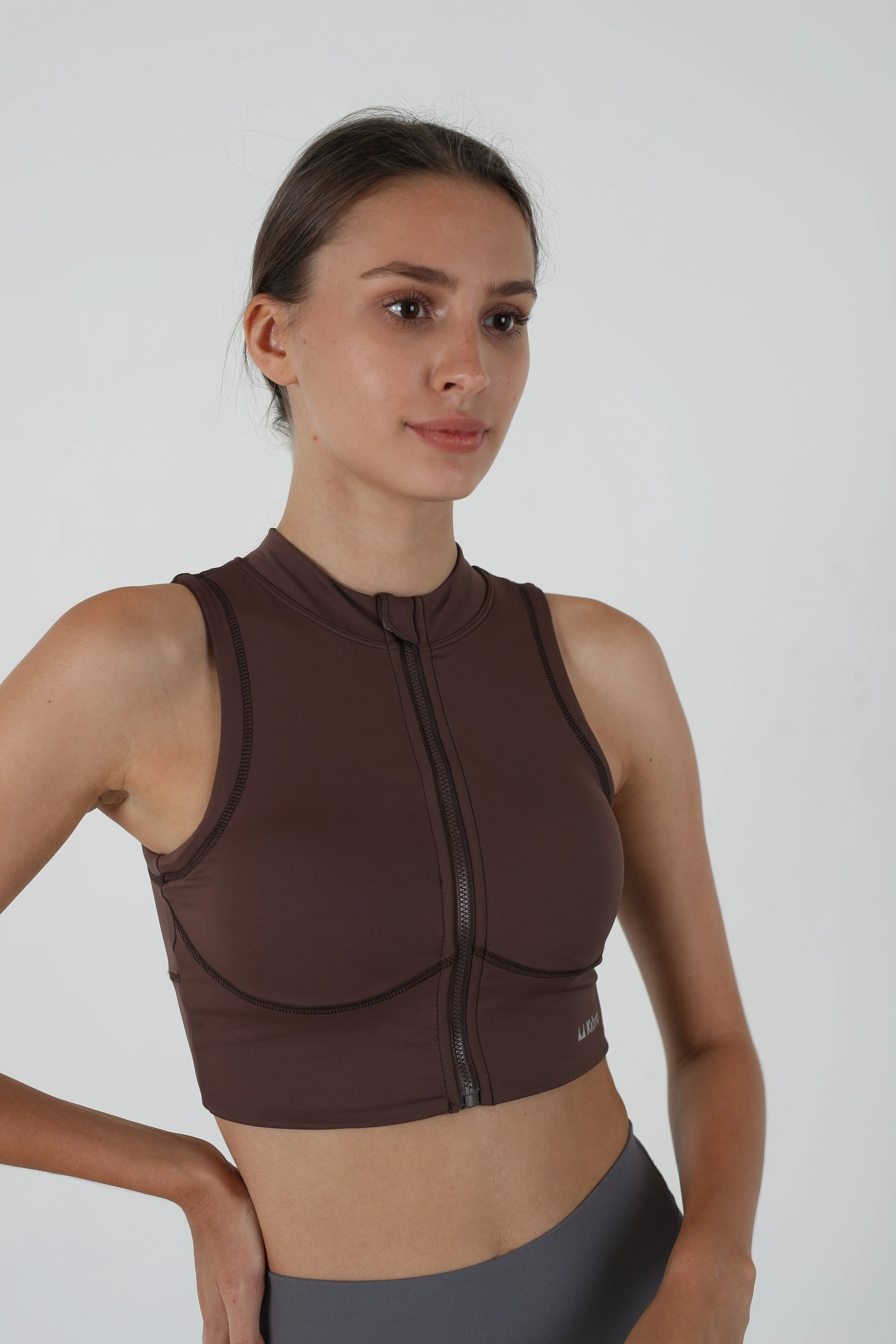 Antimicrobial Zip-Front Sports Bra 