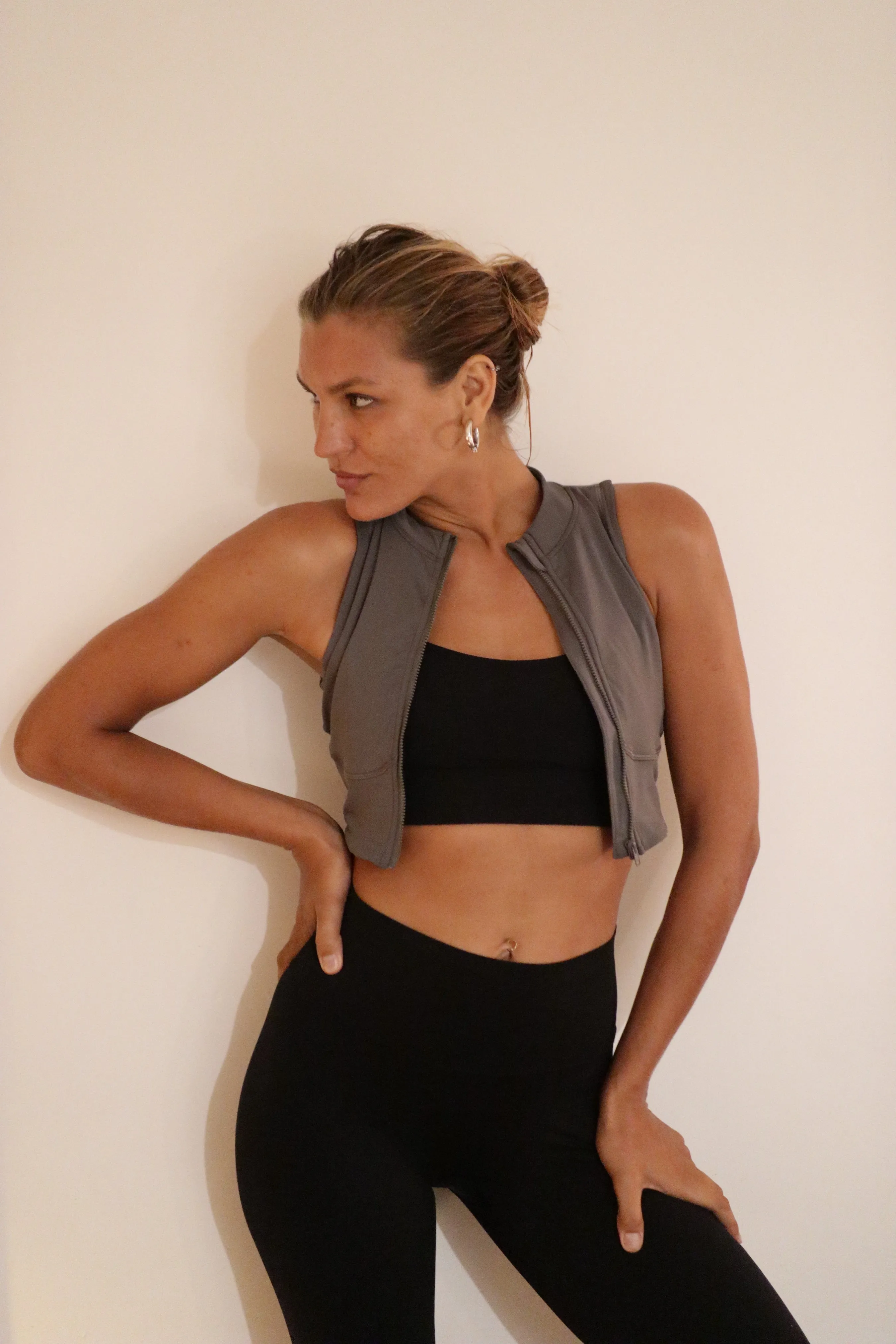 Antimicrobial Zip-Front Sports Bra 