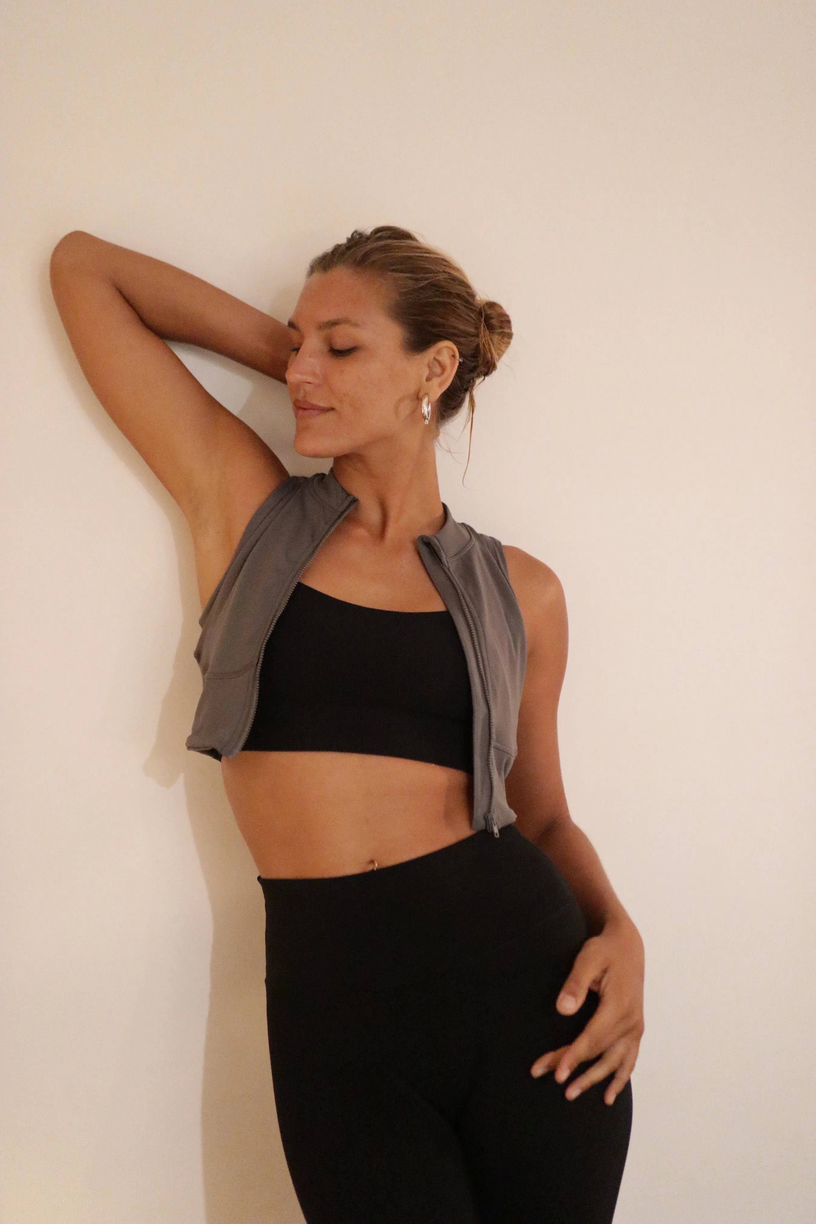 Antimicrobial Zip-Front Sports Bra 