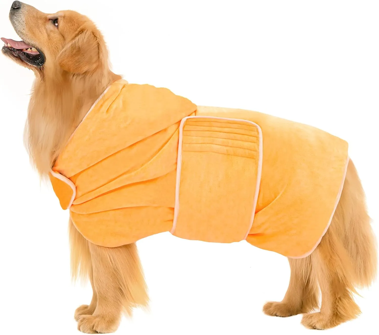 Avont Dog Bathrobe - Super Absorbent Pet Drying Towel Bath Robes After Bath Shower Swim Wet Walk for Puppies -Yellow(M)