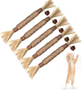 BAWAN Catnip Toys, Silvervine for Cats: Cute Kitten Toys for Indoor Interactive Play, Teething Chew Toys for Aggressive Chewers, Dental Toy Sticks (5PCS)