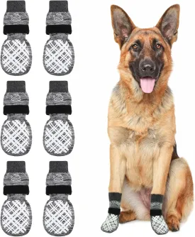 BEAUTYZOO Dog Socks to Prevent Licking for Hardwood Floors - Socks for Small Medium Large Dogs - Hot/Cold Pavement Traction Control Non Skid Anti Slip Socks for Puppy Old Senior Dog, Paw Protector