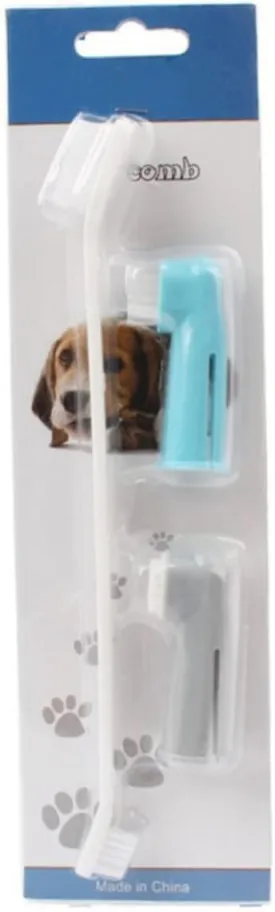 BESPORTBLE 2Set Pet Toothbrush Kit Dual Head Finger Brush for Dogs Cats Cleaning Tools for Pet Oral Health Convenient Tooth Care for Puppies and Pets