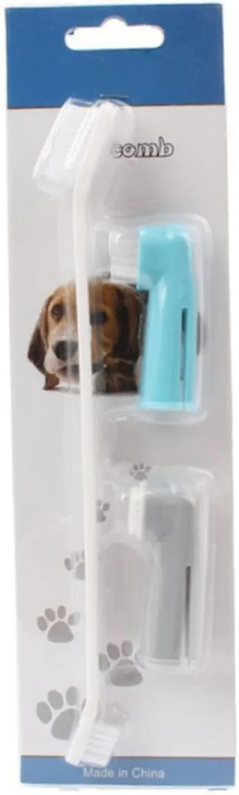 BESPORTBLE 2Set Pet Toothbrush Kit Dual Head Finger Brush for Dogs Cats Cleaning Tools for Pet Oral Health Convenient Tooth Care for Puppies and Pets