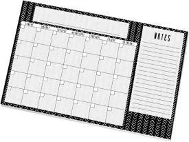 Black and White Geometric Sticky Note Desk Calendar / 16.25" x 11" Repositionable Fill-in Calendar/Large 18 Month Undated Wall Calendar