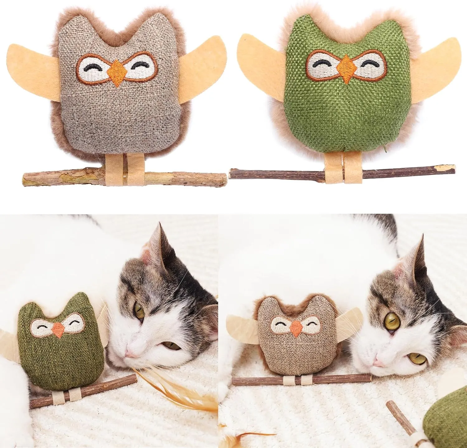 Catnip and Silvervine Cat Toys for Indoor Interactive Kicker Toys for Bored Adult Cats Enrichment Toys 2 Pcs