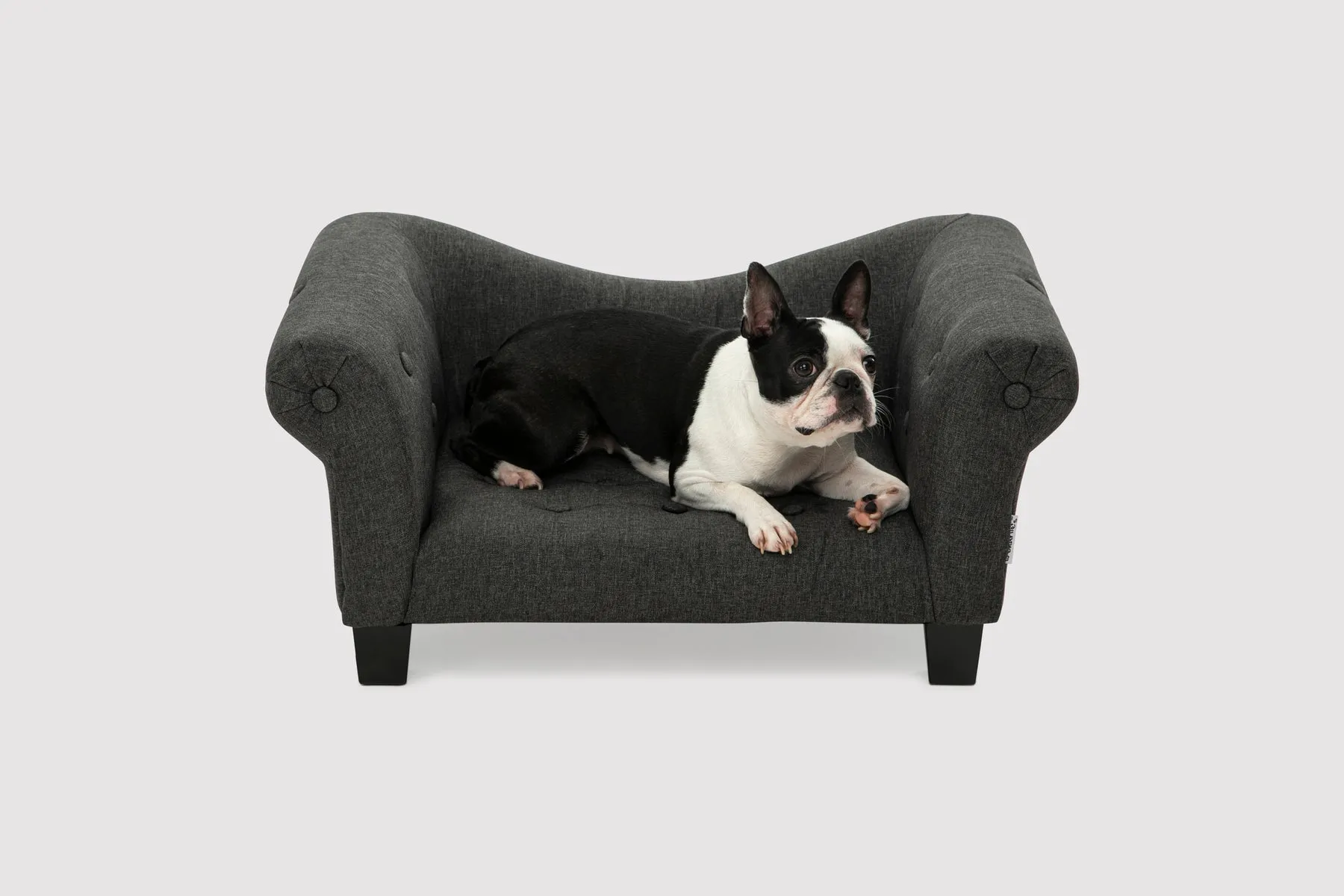 Charlie's Luxe Dog Sofa Charcoal 72 x 41 x 33cm
