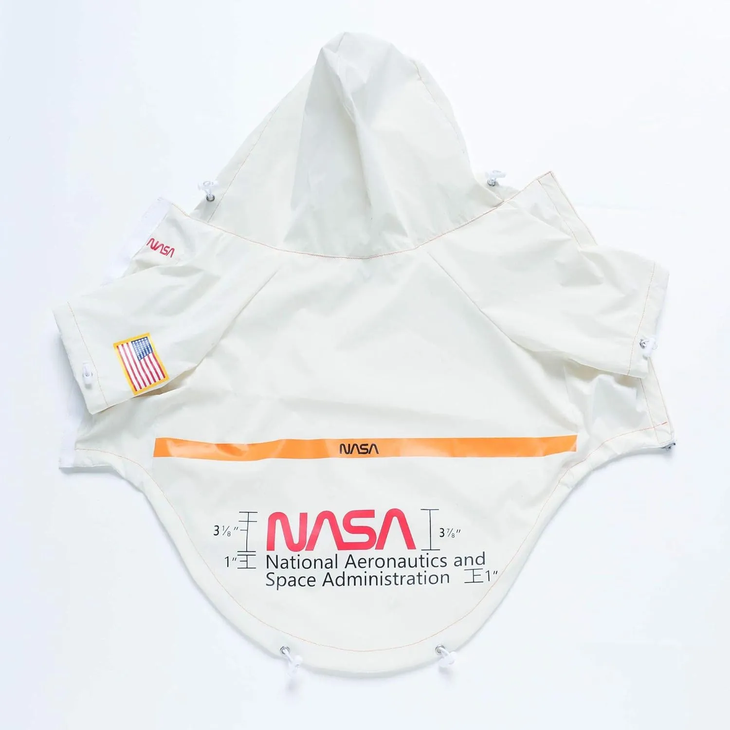 ChoChoCho NASA Raincoats, Reflective Rain Jacket Water Proof, Dog Costume, Cat & Puppy Stylish Streetwear Outfit (White, 2XL)