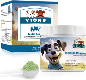 Dog Dental Powder - Dog Teeth Cleaning Powder,Pet Breath Freshener for Teeth Cleaning,Tartar Remover & Reduces Plaque & Bad Breath,Dental Care Supplies for Dogs Cat - Pork Flavor 50g