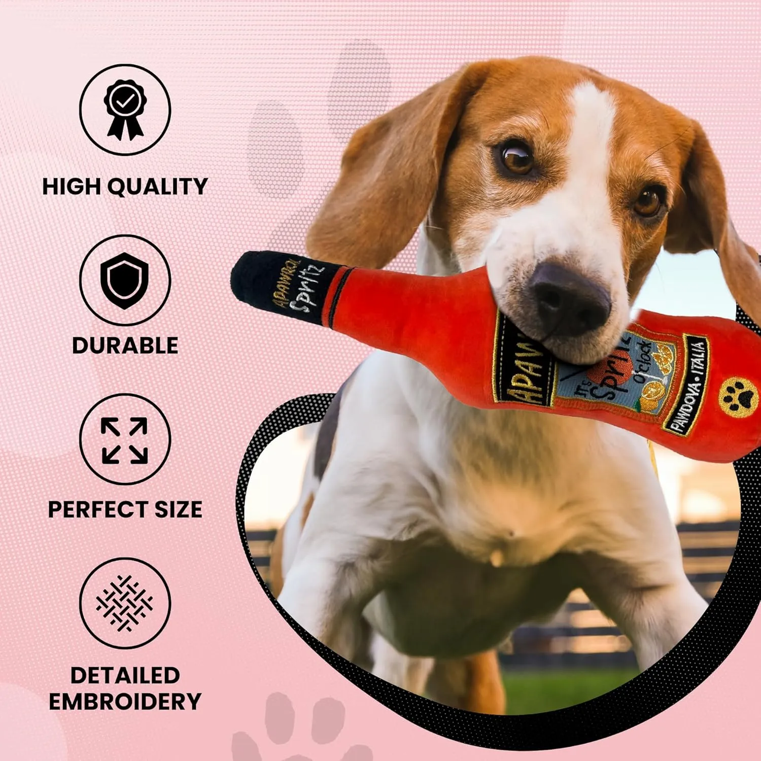Dog Diggin Designs Libation Station Collection | Unique Squeaky Parody Plush Dog Toys  Shaken, Not Stirred