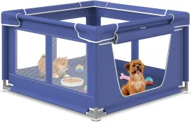 Dog Playpen 42  42 Inch, Puppy PlayPen with Gate for Puppies, Small and Medium Dogs, Pet PlayPen for Outdoors & Indoors