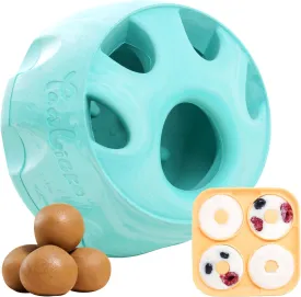 Dog Toy & Frozen Treat Tray - Compatible with Refill Pops, Freezable Fillable Rubber Dog Toys for Boredom, Reduce Anxiety, Dog Enrichment Puzzle Toy for Medium Large Dogs >25 lbs(Green)