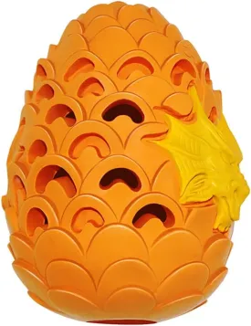 Dragon Egg Dog Chew Toys for Aggressive Chewers - Toughest Indestructible Dog Toys for Aggressive Heavy Chewers Lifetime Replacement, Tough Toys for Medium Large Dogs (Orange)