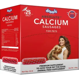 Drools Absolute Calcium Sausage, Dog Supplement, 18 Pieces, 1.4 kg