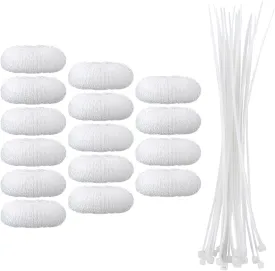 eBoot 15 Pieces Lint Traps Lint Snare Washing Machine Mesh Washer Laundry Hose Filter with 15 Pieces Cable Ties