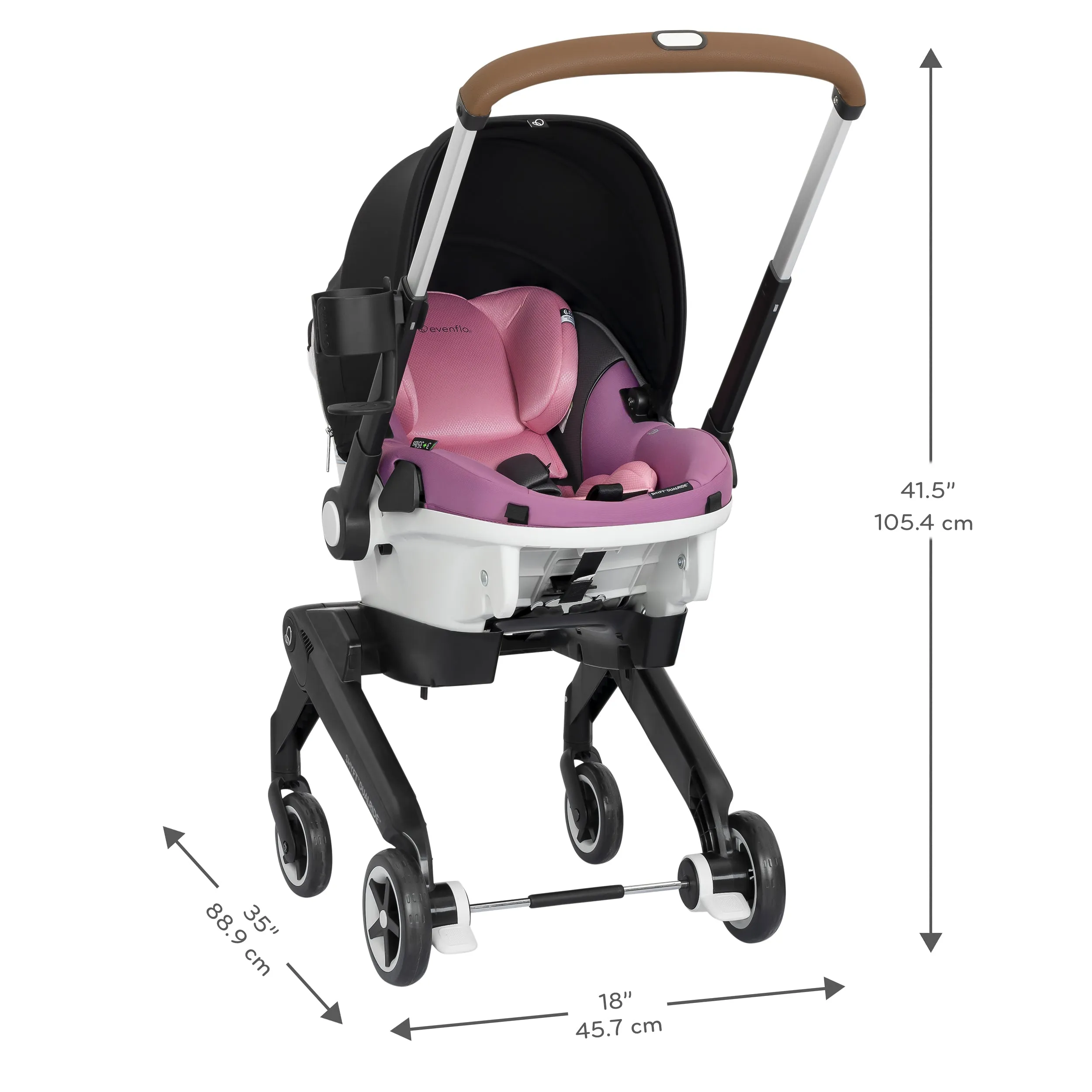 Evenflo Gold Shyft DualRide Infant Car Seat and Stroller Combo With Extended Canopy - Damaged Box