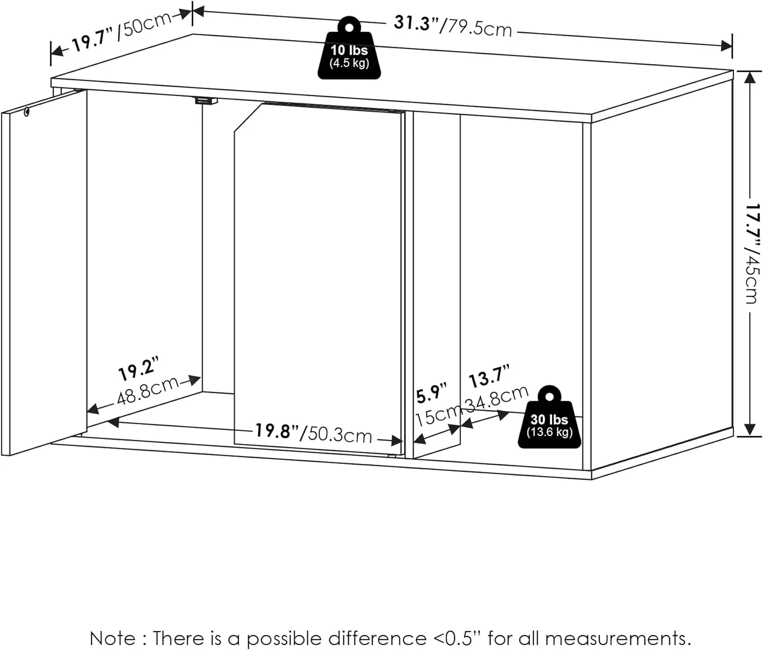 Furinno Peli Litter Box Enclosure, Americano