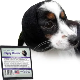 Happy Hoodie The Original Dog & Cat Calming Band, Anxiety Relief/Noise Protection-Grooming-Thunder-Fireworks (Small, Black)