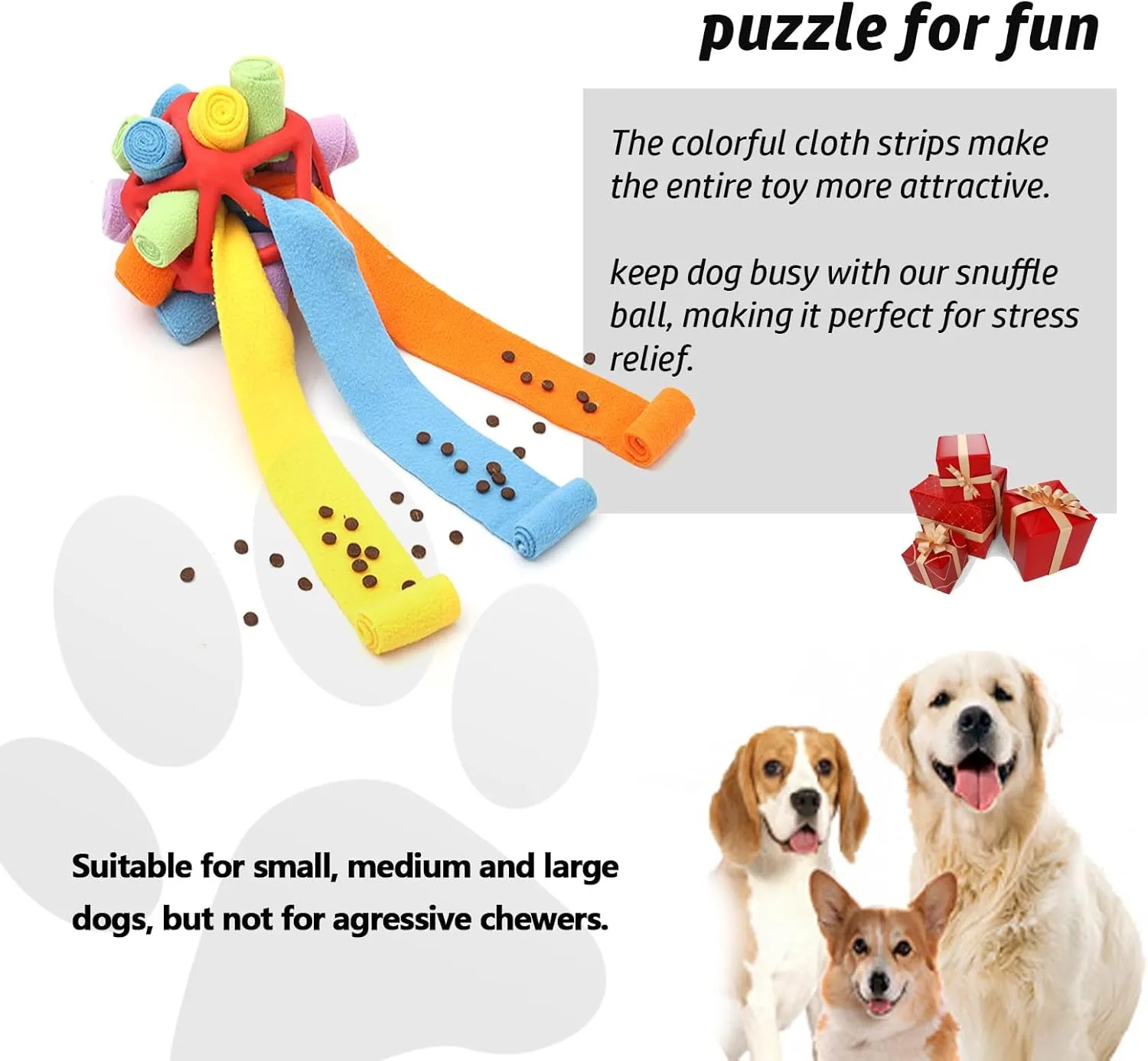 Interactive Snuffle Toys for Dogs, Sniffle Interactive Treat Game Ball, Furry Fellow Snuffle Master, Encouraging Natural Foraging Skills (Red, Triangle)