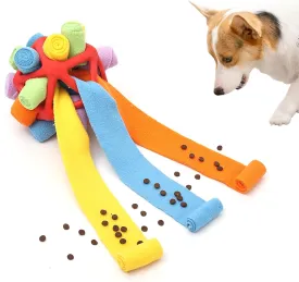 Interactive Snuffle Toys for Dogs, Sniffle Interactive Treat Game Ball, Furry Fellow Snuffle Master, Encouraging Natural Foraging Skills (Red, Triangle)