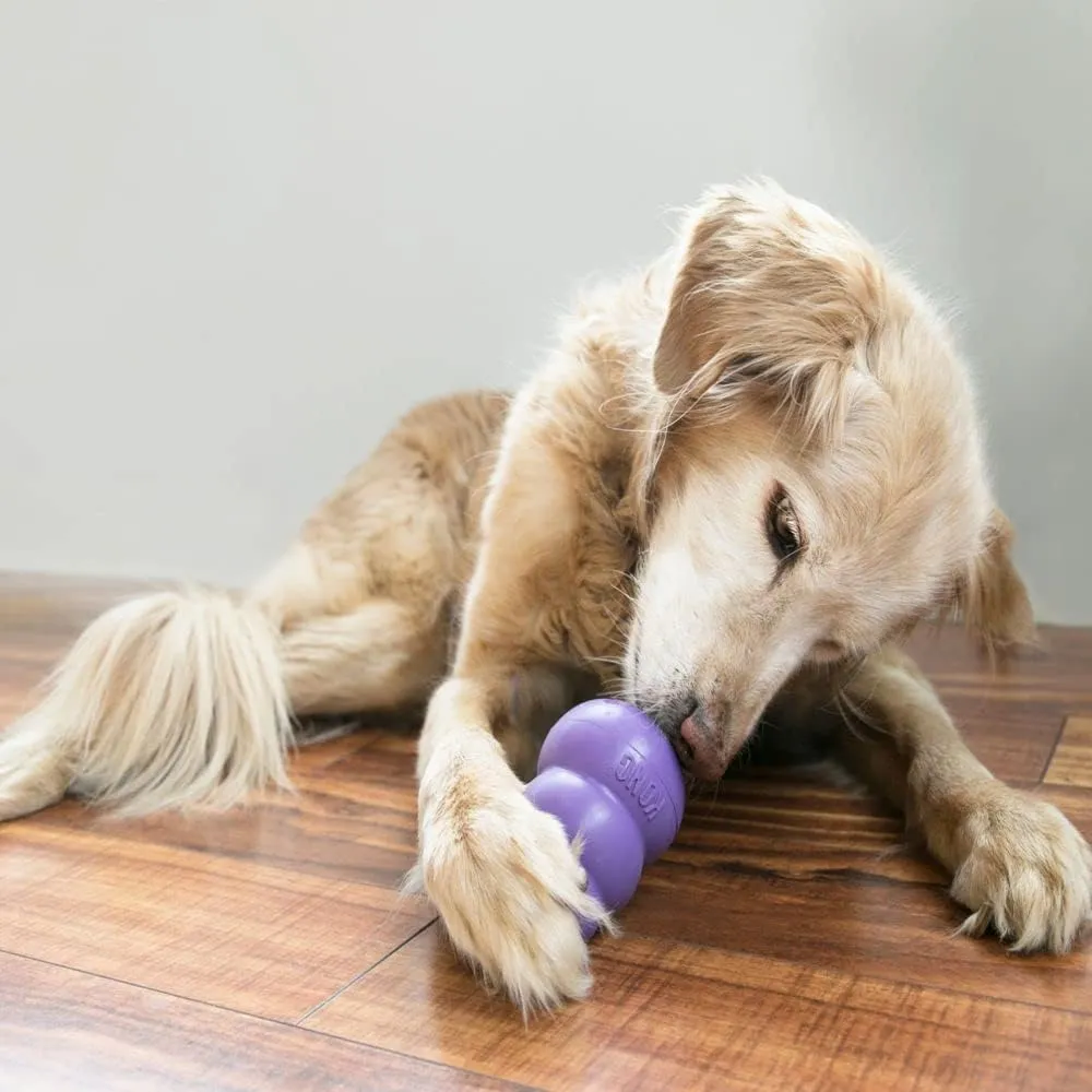 KONG Senior - Dog Toy with Gentle, Natural Rubber - Durable Dog Toy for Older Dogs - Use Treats with Stuffable Chew Toy - Treat Toy for Chewing & Fetching - for Medium Dogs