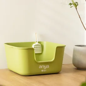 Litter Box for Cats, Easy to Clean, (Cream Yellow-A)