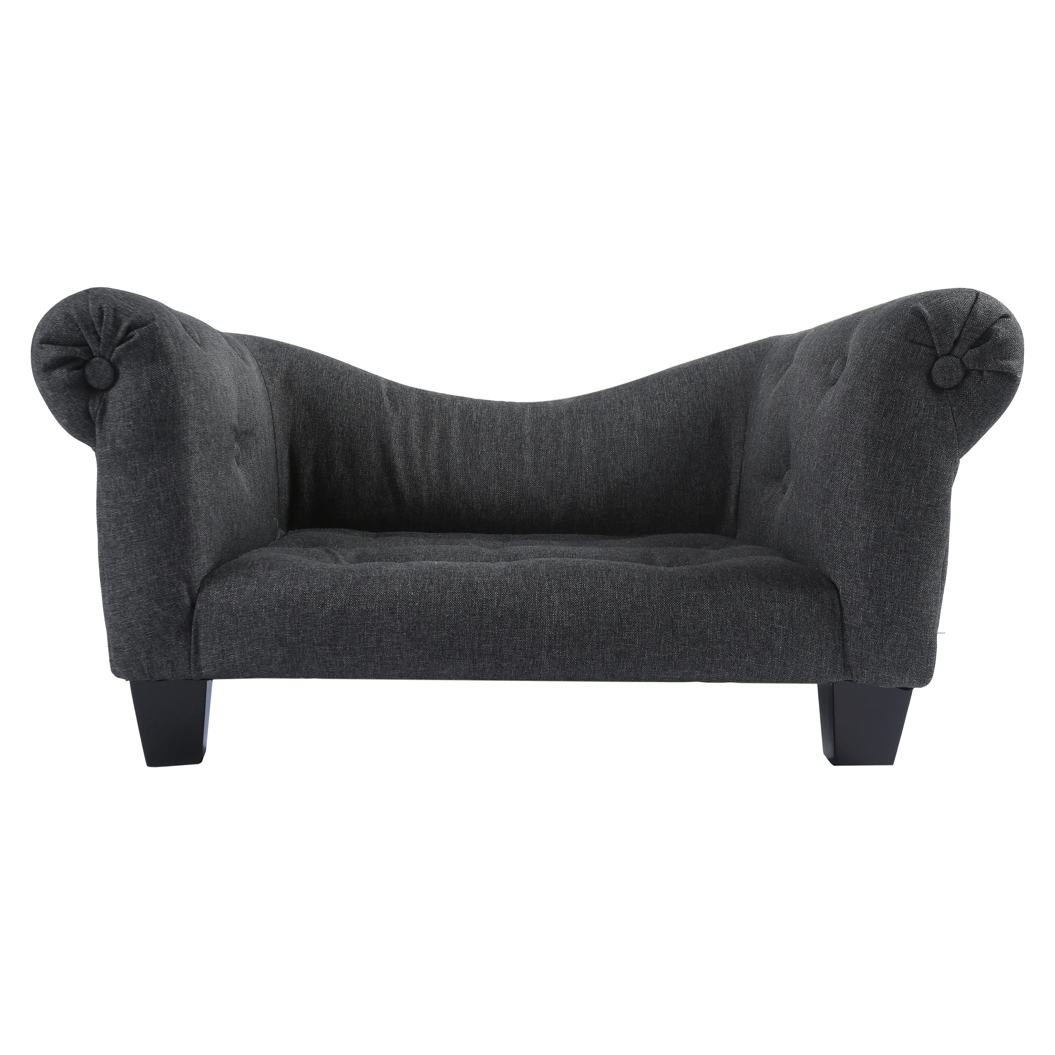 Luxe Button Pet Sofa - Charcoal