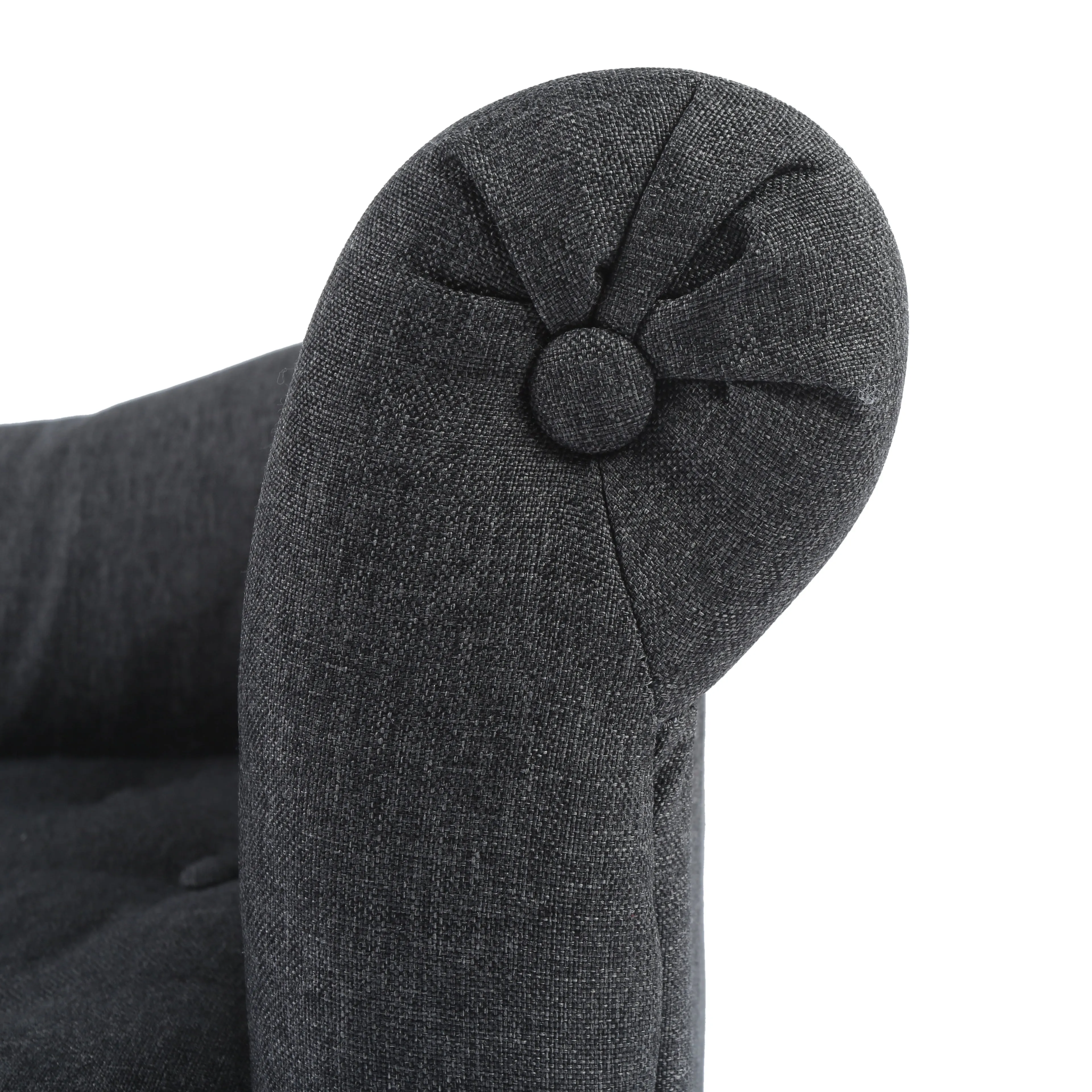 Luxe Button Pet Sofa - Charcoal