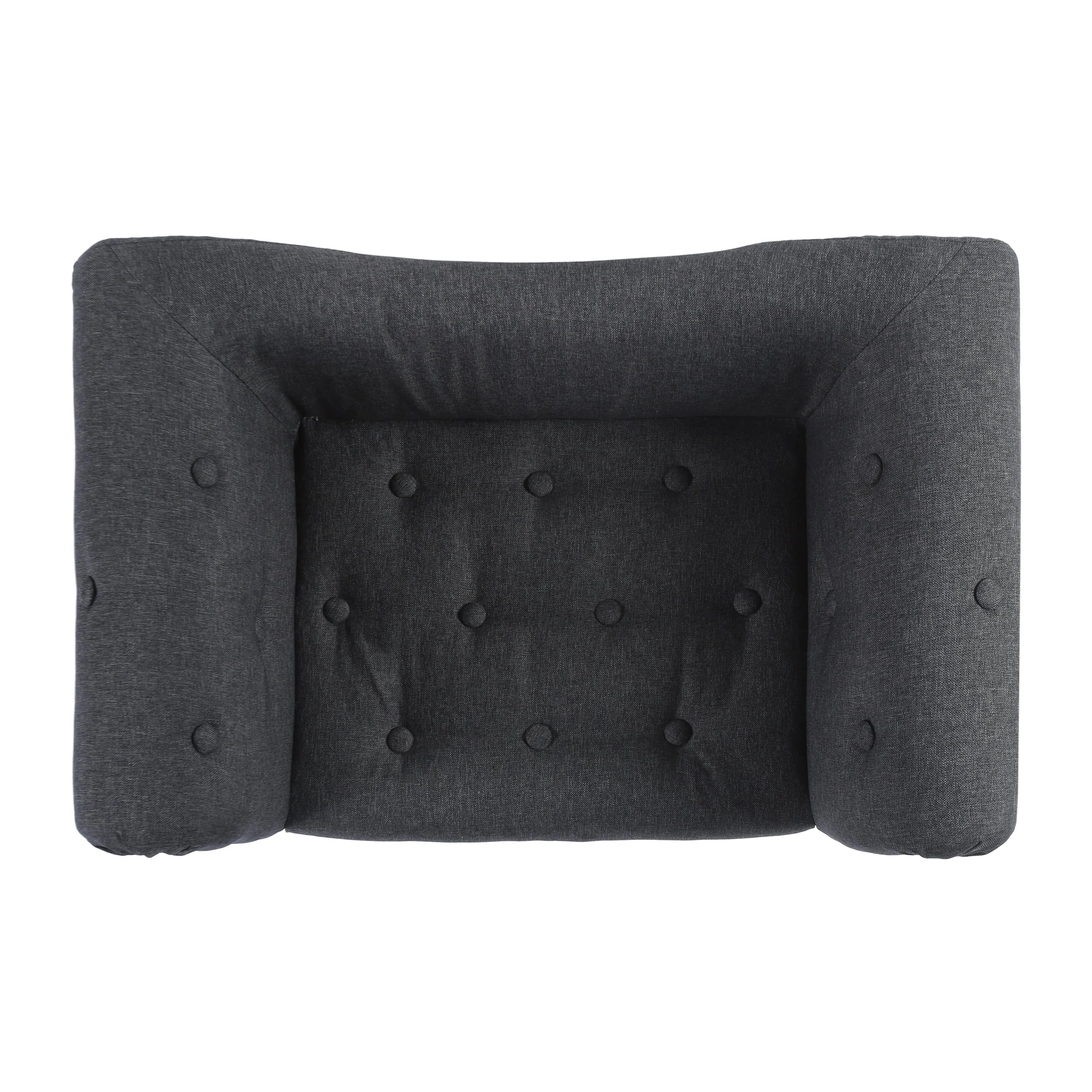Luxe Button Pet Sofa - Charcoal