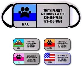 LYP Soundless Slide-On Collar Dog ID Tag - Designer Deep Engraved Silicone  Engraving Will Last - Pet ID Tags, Dog Tags, Cat Tags (Paw - Blue, Large)