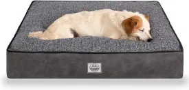 Memory Foam Dog Bed for Large Dogs- Waterproof Dog Bed Mat with Removable Washable Cover, Waterproof Lining and NonSkid Bottom.Grey