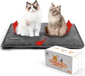 Mora Pets Self Heating Cat Bed - Ultra Warm Thermal Mat, 36x24 Inches, Machine Washable, Indoor/Outdoor for Cats & Small Dogs