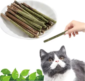 Natural Silvervine Sticks for Cats,Catnip Cat & Kitten Chew Toys Teeth Cleaning, Matatabi Cat Treat, Edible Kitty Toys (12PC)