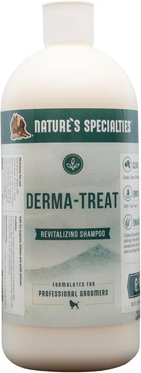Nature's Specialties Derma-Treat Ultra Concentrated Germicide Medicated Dog Shampoo for Pets, Makes up to 1.5 Gallon, Natural Choice for Professional Groomers, Made in USA, 32 oz