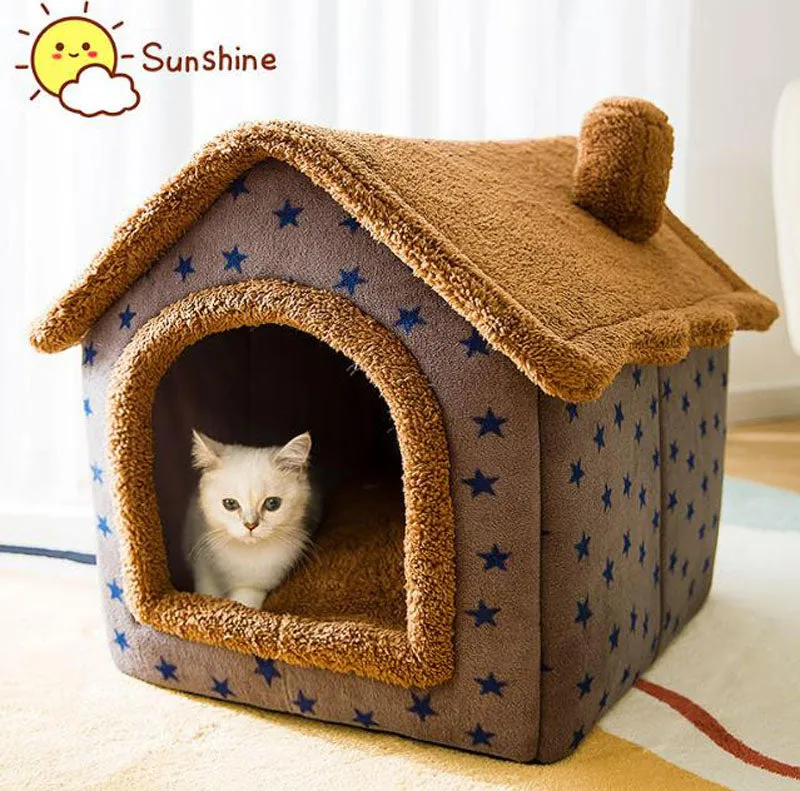 New cat litter rabbit door curtain four seasons universal kennel small and medium-sized dog closed removable and washable dog bed pet litter pad