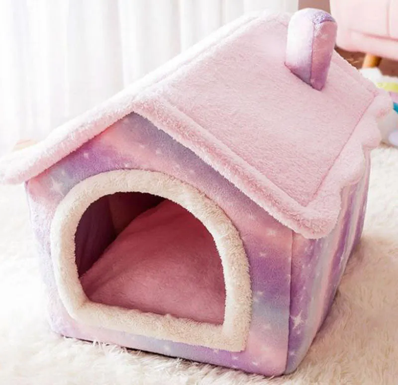 New cat litter rabbit door curtain four seasons universal kennel small and medium-sized dog closed removable and washable dog bed pet litter pad
