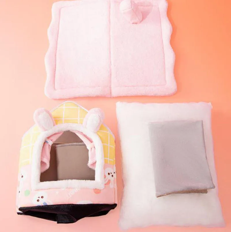 New cat litter rabbit door curtain four seasons universal kennel small and medium-sized dog closed removable and washable dog bed pet litter pad