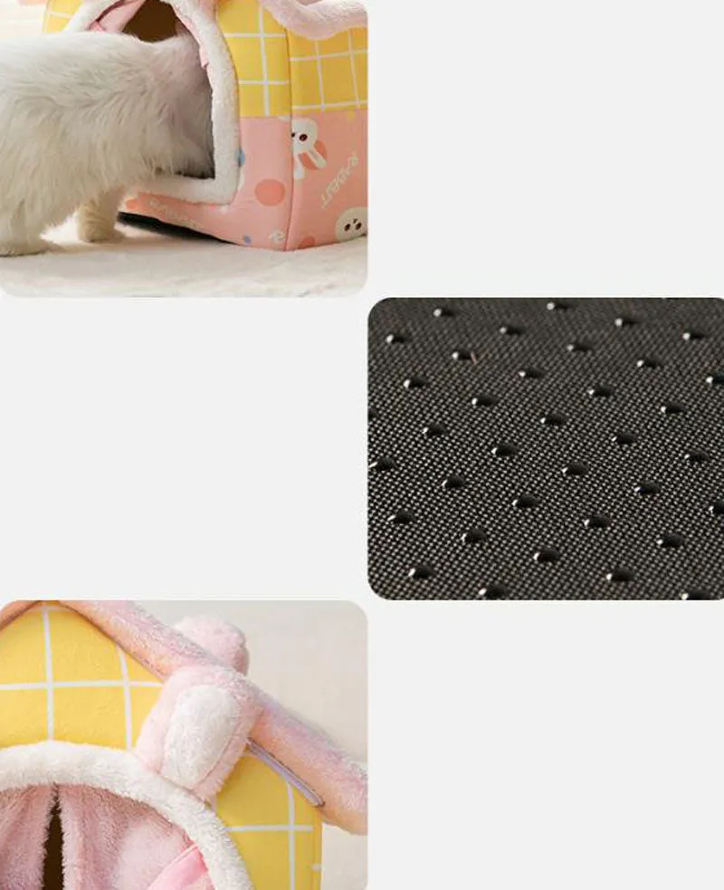 New cat litter rabbit door curtain four seasons universal kennel small and medium-sized dog closed removable and washable dog bed pet litter pad