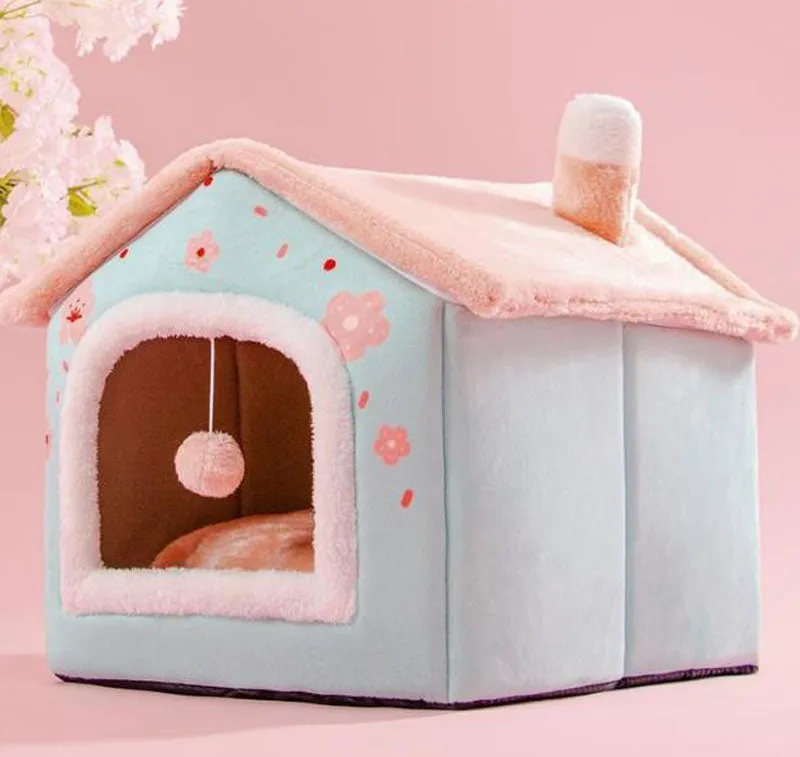 New cat litter rabbit door curtain four seasons universal kennel small and medium-sized dog closed removable and washable dog bed pet litter pad