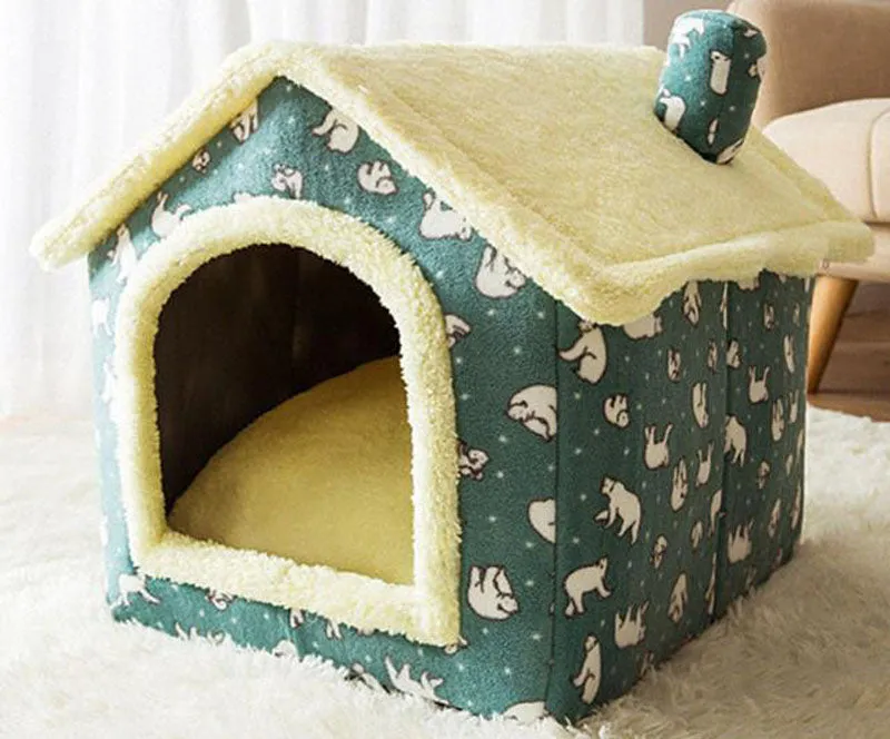 New cat litter rabbit door curtain four seasons universal kennel small and medium-sized dog closed removable and washable dog bed pet litter pad