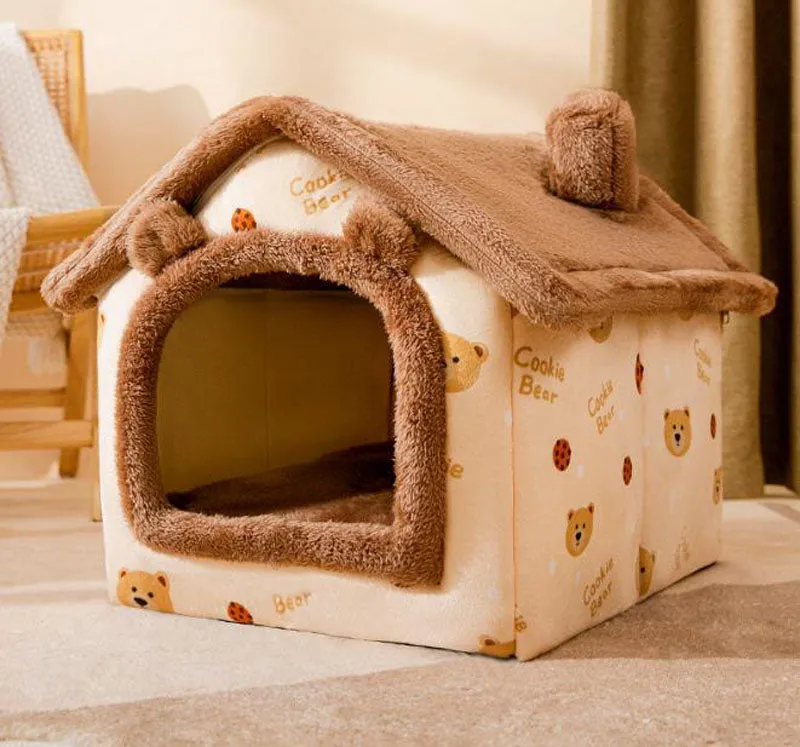New cat litter rabbit door curtain four seasons universal kennel small and medium-sized dog closed removable and washable dog bed pet litter pad